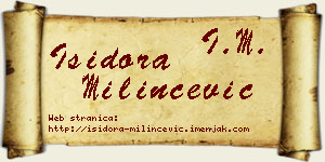 Isidora Milinčević vizit kartica